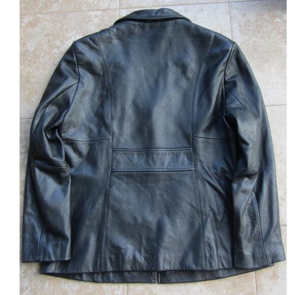 WILSONS Single-Breasted Black Leather Jacket Dakota Johnson Style - Picture 3 of 8